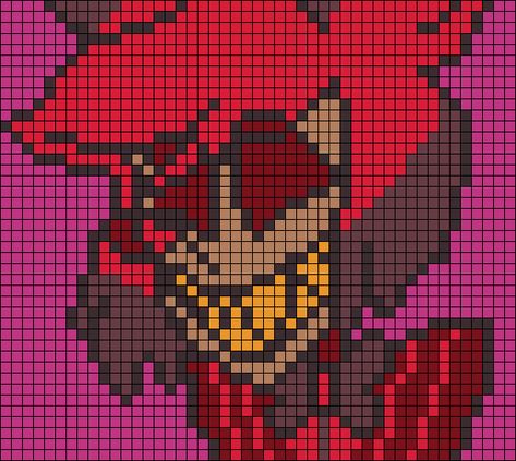 Alastor Radio, Halloween Wolf, Pixelated Art, Pixels Art, Perler Ideas, Pixel Drawing, Diy Perler Bead Crafts, Tapestry Crochet Patterns, Minecraft Pixel Art