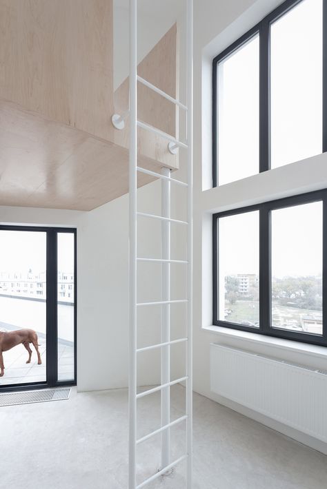 Gallery of Urban Infill Lofts / CHYBIK + KRISTOF ASSOCIATED ARCHITECTS - 5 Loft Ladder Freestanding, Industrial Loft Ladder, Metal Loft Ladder, Mezzanine Ladder With Storage, Metal Loft Ladders, Loft Ladder Metal, Loft Access, Minimalist Loft, 1 Bedroom Flat