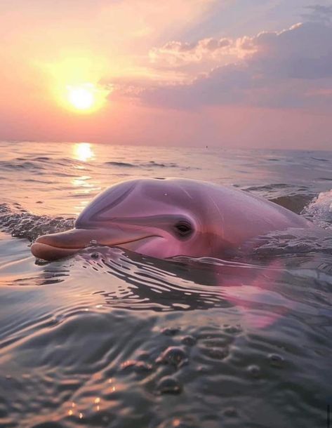 Mermaidcore Desktop Wallpaper, Pink Dolphin, Beautiful Sea Creatures, Ocean Pictures, Ocean Vibes, Pretty Animals, Cute Animals Images, Cute Wild Animals, Ocean Creatures