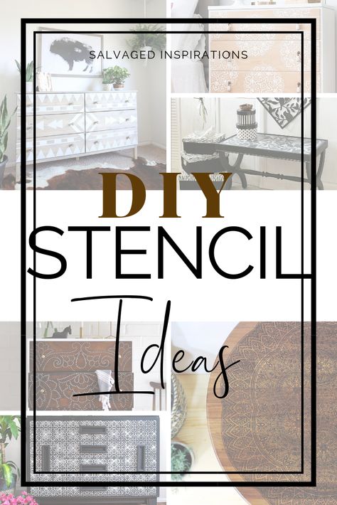 DIY Stencil Ideas | Inspiring Furniture Ideas Round-up #siblog #salvaged #furnituremakeover #refurbishedfurniture #paintinginspo #salvagedinspirations #furniturerescue #vintage #DIY Boho Stencil Furniture, Stenciling Furniture, Thrift Store Furniture Makeover Diy, Stencils Ideas, Furniture Stencil, Bedroom Decor On A Budget, Salvaged Inspirations, Diy Stencil, Beautiful Room Ideas