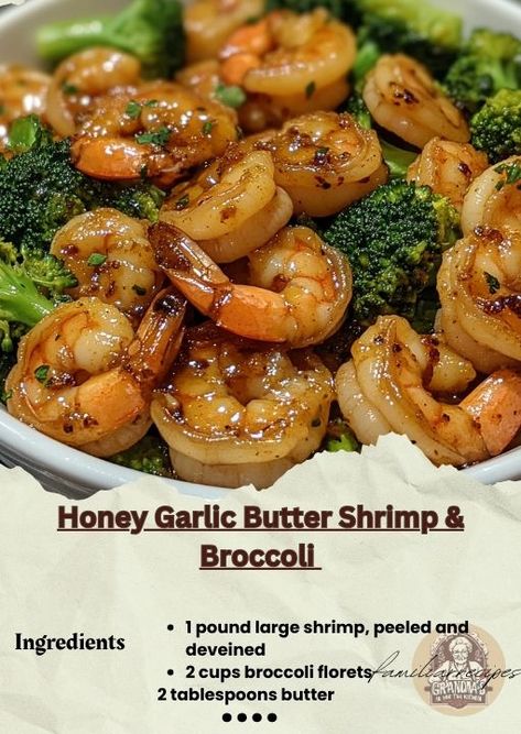 TaastyFoody | Honey Garlic Butter Shrimp & Broccoli 🍤🥦 | Facebook Honey Garlic Butter Shrimp, Shrimp Broccoli, Shrimp And Broccoli, Garlic Butter Shrimp, Butter Shrimp, Large Shrimp, Broccoli Florets, Honey Garlic, Garlic Butter