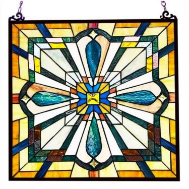 Mission Style Stained Art Glass Hanging Panel 1930s Doors, Frank Lloyd Wright Stained Glass, Glass Etching Diy, Etching Diy, Victorian Windows, Modern Stained Glass, Window Suncatchers, Glass Window Art, Design Window