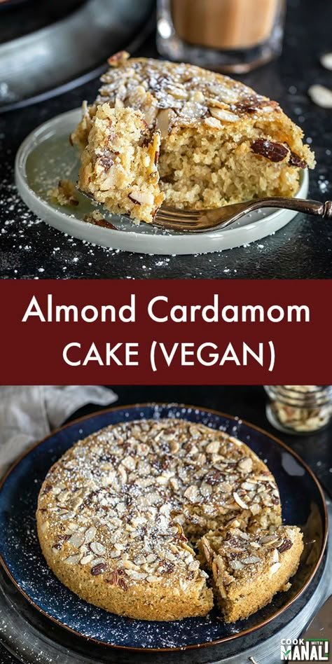 Cardamom Cake, Soft Cake, Vegan Cake Recipes, Vegan Bakery, Almond Extract, Cake Vegan, Desserts Vegan, Cardamom Powder, Vegan Dessert Recipes