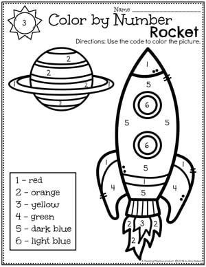 Color by Number Coloring #spacetheme #preschoolworksheets #preschoolactivities #preschoolprintables #planningplaytime #numberworksheets Pages - Preschool Space Worksheets #spacetheme #preschoolworksheets #preschoolactivities #preschoolprintables #colorbynumber #mathworksheets #preschoolmath #coloringpages All About Me Space Theme, Space Worksheets Kindergarten, Space Unit Preschool, Preschool Space Art, Space Theme Preschool Activities, Outer Space Worksheets, Space Color By Number, Space Activities Preschool, Space Worksheets