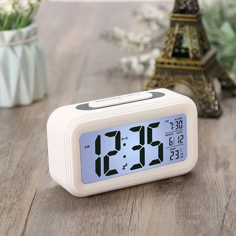 Digital Alarm Clock Bedside, Loud Travel Alarm Clocks Snooze Night Light Large Display Battery Calendar Clock, Analog Alarm Clock, Light Alarm Clock, Clock Digital, Thermometer Temperature, Desktop Clock, Travel Alarm Clock, Radio Alarm Clock, Smart Bracelet