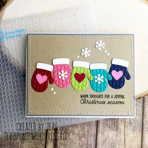 Mittens Card, Handmade Christmas Card, Homemade Christmas Cards, Christmas Card Crafts, Diy Christmas Cards, Easy Christmas Diy, Cards Ideas, Christmas Cards To Make, Winter Cards