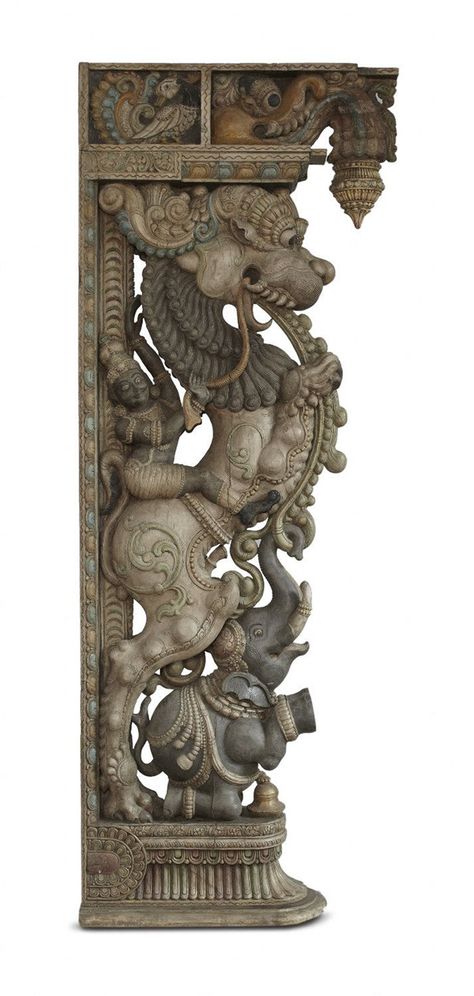 Wood Sculpture Ideas, Sculpture Architecture, Ancient Indian Art, Ancient Drawings, Indian Temple Architecture, Ancient Indian Architecture, Pillar Design, Fu Dog, Indian Sculpture