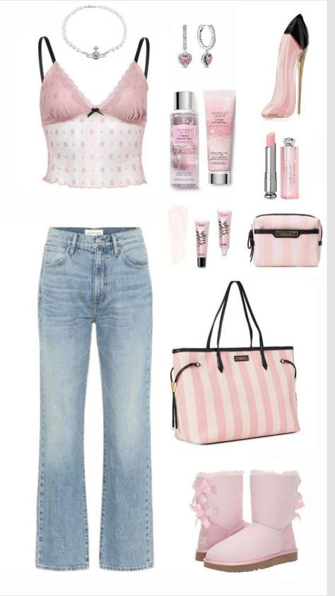 Victoria Secret Style Outfits, Victoria Secret Aesthetic Outfits, Latina Wishlist, Glowup Plan, Girly School Outfits, Vs Models Aesthetic, Aesthetic Clothes Png, Victoria Era, Outfit Coquette