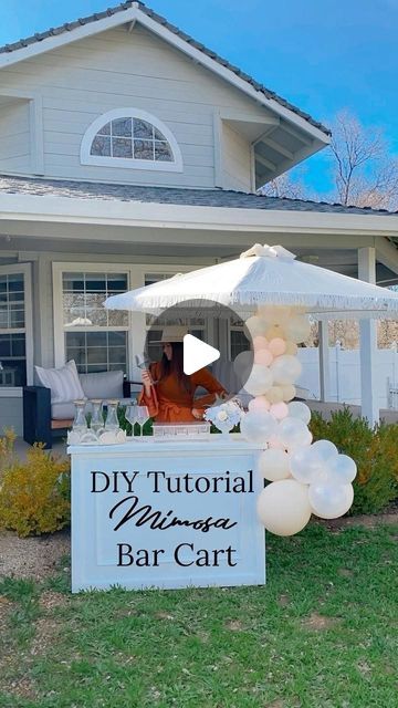 Mimosa Bar Cart Ideas, Party Carts Ideas Diy, Mimosa Bar Cart, Mimosa Cart, Mimosa Bar Ideas, Diy Bar Cart, Beautiful Lifestyle, Brad Nailer, Party Layout