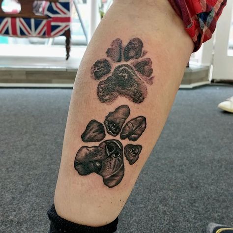 Sav on Instagram: “Paw print and dog portrait in print #pawprint #pawprinttattoo #pawprintink #tattoo #ink #art #dogportraittattoo #dogportrait #portraitink…” Hen Tattoo, Dog Portrait Tattoo, Mastiff Dogs, Dog Tattoo, Dog Tattoos, Tattoo Ink, Dog Portraits, Ink Art, Paw Print Tattoo