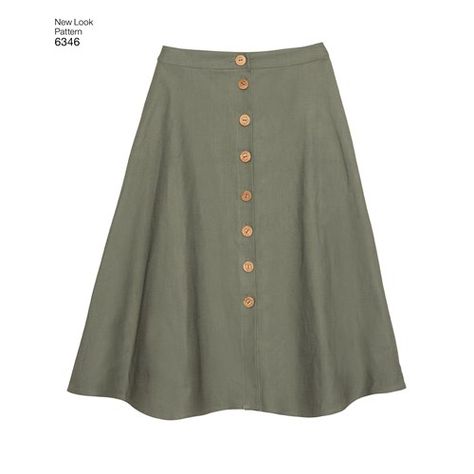 Full Skirt Pattern, New Look Skirts, New Look Patterns, Skirt With Buttons, Skirt Patterns Sewing, Pattern Brands, Simplicity Sewing, Sewing Skirts, Simplicity Sewing Patterns