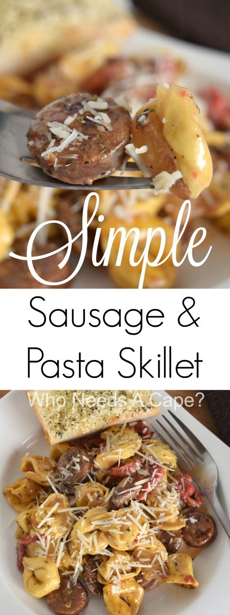 Pineapple Bacon Sausage, Italian Sausage Skillet, Sausage Pasta Skillet, Bulgur Recipes, Pork Dinners, Sausage Skillet, Sausage Tortellini Soup, Pasta Skillet, Sausage Pasta Recipes