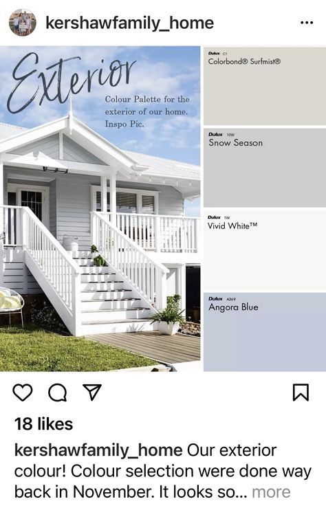 Coastal External House Colours, Hamptons Exterior Paint Colours, Hamptons House Exterior Colour Schemes, Gray Coastal Home Exterior, Hampton Exterior Colours, Light Grey Cladding Exterior, Hamptons Exterior Colours, External Paint Colors Home Exteriors, Hamptons Beach House Exterior