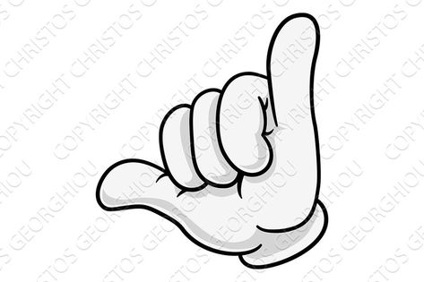 A shaka hang loose surf or gamer skilled hand gesture sign cartoon symbol icon Hang Loose Hand, Shaka Tattoo, Scifi Illustration, G Tattoo, Hand Gesture, Hang Loose, Tattoo Design Drawings, Old School Tattoo, Peace Gesture