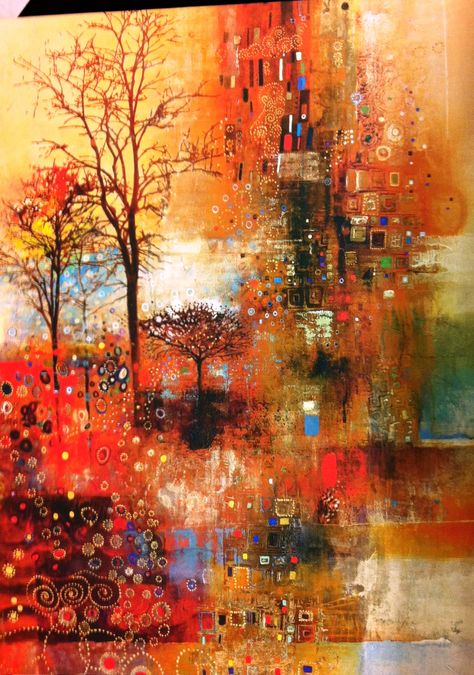 fall abstract art Fall Paintings Abstract, Warm Abstract Art, Autumn Abstract Art, Abstract Autumn Painting, Fall Abstract Painting, Autumn Abstract Painting, Fall Abstract Art, Blooming Tree Painting, Tote Bag Ideas