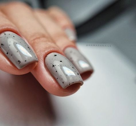 Grayscale Nails, Egg Shell Nails, Grey Short Nails, Eggshell Nails, Grey Nails Acrylic, Short Natural Nails, Grey Nail Art, Grey Nail Designs, Natural Nail Designs