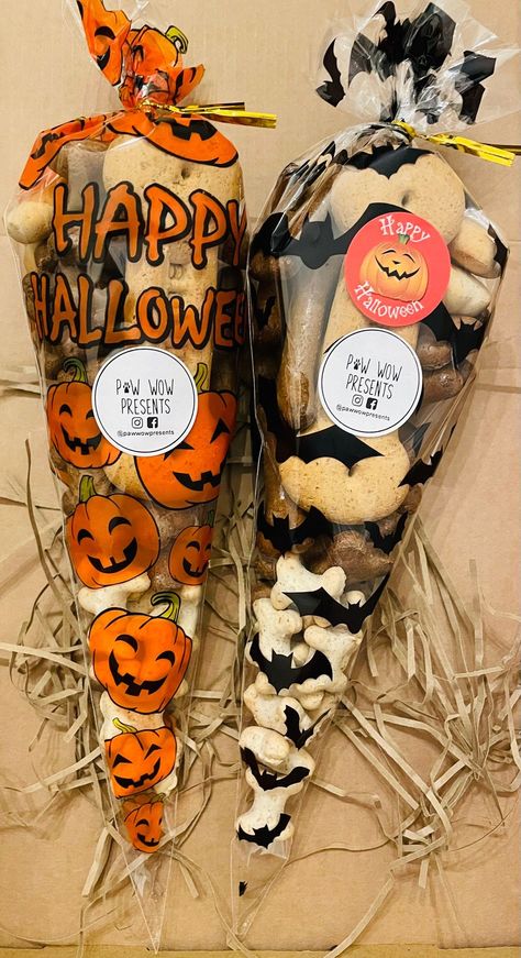 Carbisdale Castle, Cone Wrappers, Halloween Dog Treats, Wrapper Design, Bag Of Bones, Treat Cones, Halloween Puppy, Doggie Treats, Castle Scotland