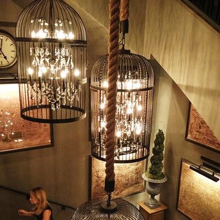 Vintage Birdcage Iron Cage Chandelier Lamp Chandelier Chinese American Creative Personalized Crystal Lamps Restaurant Dining Hanging Fixtures Pendant Globe Light From Fengaa, $441.71| Dhgate.Com Bird Cage Chandelier, Birdcage Chandelier, Hanging Bird Cage, Retro Chandelier, Cage Chandelier, Bedroom Pendant, Dream Dream, Vintage Bird Cage, Vintage Ceiling Lights