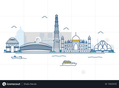 India skyline Illustration India Skyline Illustration, Creative Book Cover Designs, Skyline Illustration, Creative Book Covers, Building Illustration, Line Illustration, Diy Art Painting, City Skyline, Book Cover Design