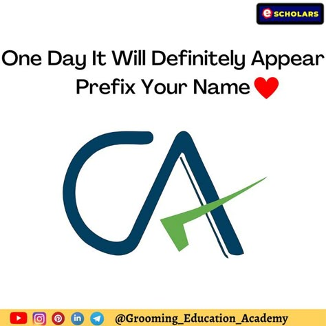 One day it will definitely appear before your name ❤️❤️❤️ #cafoundation #cafinal #icai #castudents #charteredaccountant #ca #icaistudents #caexams #cainter #commerce #commercestudents #cajokes #caipcc #calife #castudent #caintermediate Ca Day Quotes, Icai Ca Wallpaper, Ca Student Wallpaper, Ca Motivation, Accounting Student Aesthetic, Charted Accountant, Manifest Board, Study Inspiration Quotes, Insta Video