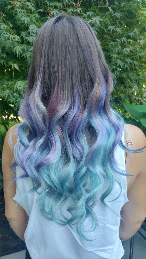 Trendy Balayage Hair Color Ideas | Elevate Your Style - hair makeup Purple And Mint Hair, Unicorn Hair Color Pastel, Mermaid Ombre Hair, Pastel Hair Color Ideas, Summer Hair Colour, Pastel Hair Ombre, Unicorn Hair Color, Hair Rainbow, Dyed Tips