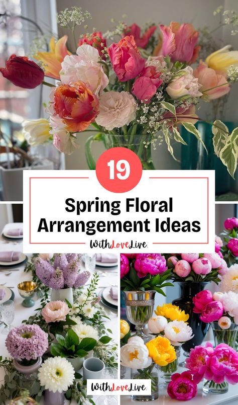 Bring spring to life with beautiful floral arrangement ideas! 🌸🌿 From vibrant tulips to delicate daisies, discover the perfect spring blooms for your home or event. These arrangements will brighten any space! Save this pin for all your spring floral inspiration! 📌✨ Simple Floral Bouquets, Tulip Vase Arrangement, Spring Bouquet Ideas, Large Vase Ideas, Tulip Arrangement Ideas, Floral Arrangement Ideas, Summer Front Door, Tulips Arrangement, Beautiful Floral Arrangements