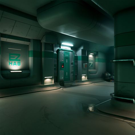 This was my Final Year Project for University, I decided to base it on the Port Olisar EZ Hab environment while also adding my own original environment onto it (Botany Lab), I used the Deferred Mesh Decal workflow with weighted normals to be as accurate as possible, utilizing procedural blueprints for wear and tear with Decals to break up the environment. This piece received 3rd at Gradex an Industry Judged Internal competition at Staffordshire University for Environment Art. Botany Lab, Plant Creature, Lego Architecture Building, Sci Fi Laboratory, Scifi Corridor, New Jack City, Sci Fi Props, Spaceship Interior, Enemy Of The State