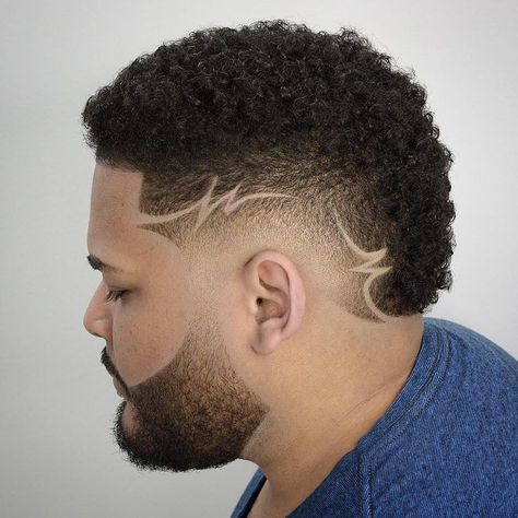 Mid Drop Fade With Design, Drop Fade With Design, Burst Fade Designs, Fade Bajo, Mohawk Fade, Hair Tattoo Designs, Haircut Designs For Men, Fade Haircut Designs, Hair Designs For Men