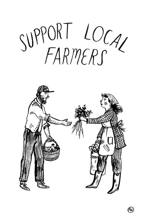 Important. Taproot Magazine, Farmer Illustration, Sustainable Store, Jam Label, 심플한 그림, Support Local Farmers, Farm Logo, Shop Local, Fairy Land