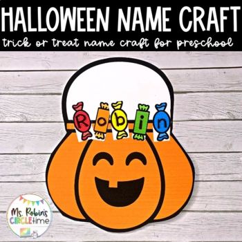 Halloween Name Crafts Preschool, Halloween Prek Crafts, Halloween Name Craft, Name Crafts Preschool, Prek Halloween, Hallowen Crafts, October Themes, Name Art Projects, Hallway Bulletin Boards