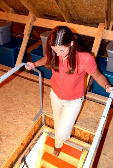 Versa Rail Attic Safety Rail | Versaliftsystems.com | Versalift Attic Lifts - The #1 Preferred Attic Lift Attic Lift, Ladder Safety, Attic Bedroom Small, Attic Organization, Garage Attic, Attic Office, Attic Renovation Ideas, Attic Ladder, Finished Attic