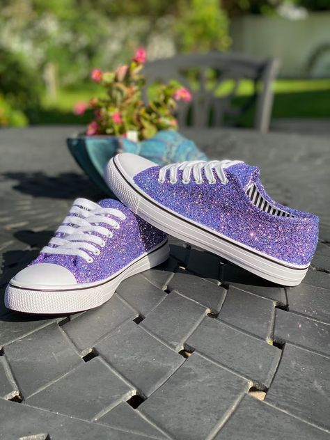 Lilac Purple Glitter Sneakers for Birthday Special Occasion - Etsy Lilac Purple Wedding, Sneakers For Bride, Wedding Sneakers For Bride, Lavender Shoes, Sweet 15 Party Ideas Quinceanera, Birthday Shoes, Wedding Sneakers, Purple Sneakers, Color Violeta