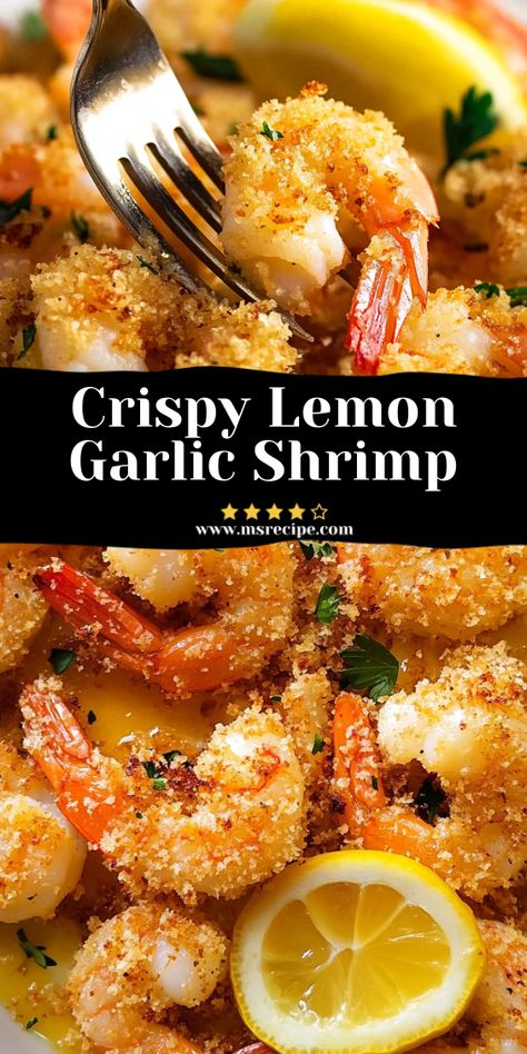 This Baked Shrimp in Lemon Butter Sauce recipe features juicy shrimp with a crispy panko-Parmesan topping and a zesty lemon-garlic butter sauce. Best Shrimp Recipe, Panko Shrimp, Jumbo Prawns, Shrimp Bake, Lemon Garlic Butter Shrimp, Lemon Garlic Butter Sauce, Ms Recipes, Best Shrimp Recipes, Lemon Garlic Shrimp