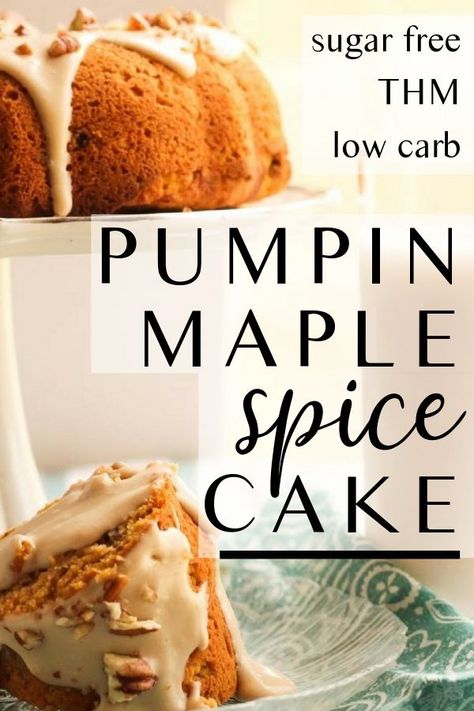 Thm Coffee Cake, Thm Pumpkin Desserts, Thm Fall Desserts, Thm Thanksgiving Desserts, Sugar Free Spice Cake, Thm Fall Recipes, Low Carb Pumpkin Desserts, Sugar Free Fall Desserts, Sugarfree Dessert