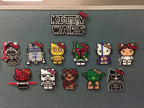 Hello Kitty Star Wars template, diseño, molde, plantilla, abalorios, calor, hamma, hama, perler, beads, patterns, patron, diy, hecho en casa, hazlo tu mismo, niños, manualidad, crafts, actividad, vacaciones, muristar.com, animado, animate, tutorial, Guerra de la galaxia Hama Beads Patterns Star Wars, Hello Kitty Star Wars Perler Beads, Perler Star Wars, Perler Beads Star Wars, Hama Beads Hello Kitty, Star Wars Perler Bead Patterns, Perler Beads Hello Kitty, Kandi Patterns Templates, Cute Perler Beads