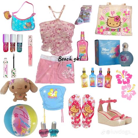 Tropical Core Outfit, Gyaru Hibiscus, Beach Aesthetic Outfits, Tropical Core, Beach Vibes Outfit, Tropical Aesthetic, Barbie Summer, Beachy Outfits, Summer Picture Poses