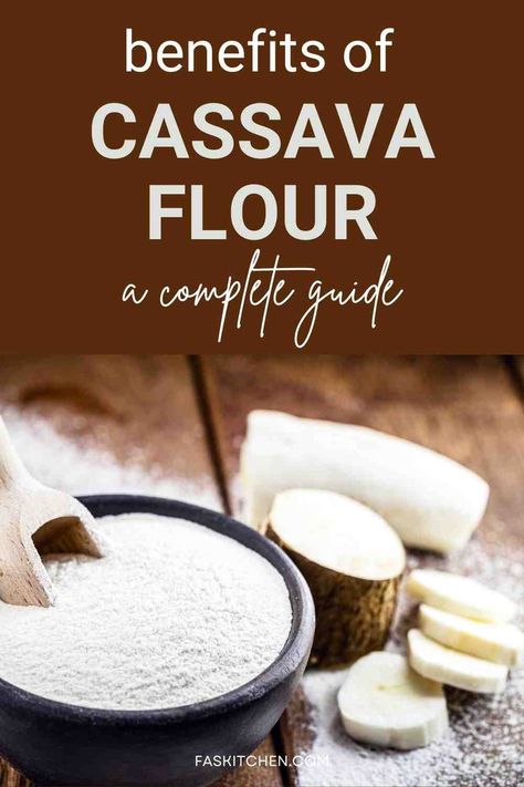 Cassava flour in a wooden bowl with cassava roots and a rolling pin. Food Art Photography, Cassava Flour, Types Of Flour, Root Vegetable, Reduce Food Waste, Root Vegetables, Kitchen Hacks, Sustainable Living, Cooking Tips