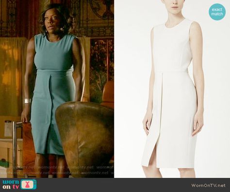 Annalise’s blue split front dress on How to Get Away with Murder.  Outfit Details: https://wornontv.net/60738/ #HTGAWM Annalise Keating, Cookie Lyon, Front Split Dress, Business Clothes, College Projects, Summer Fashions, Viola Davis, Work Style, Professional Outfits