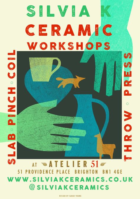 Class Poster Design, Workshop Poster, Class Poster, Kids Workshop, Poster Design Layout, Diy Branding, Matchbox Art, Ceramic Workshop, Pottery Workshop