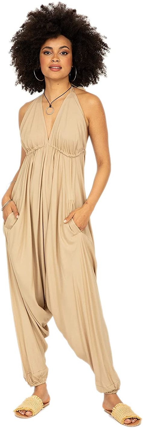 Amazon.com: likemary Harem Jumpsuits for Women - Sexy Jumpsuit - Halter Jumpsuit - Summer Jumpsuit for Women - Boho Harem Romper - One Piece Jumpsuits - Blue Discs Print : Clothing, Shoes & Jewelry Harem Romper, Winter Jumpsuit, Summer Jumpsuit, Harem Jumpsuits, Christmas Day Outfit, Sleeveless Jumper, Halter Romper, Halter Jumpsuit, Jumpsuit Summer