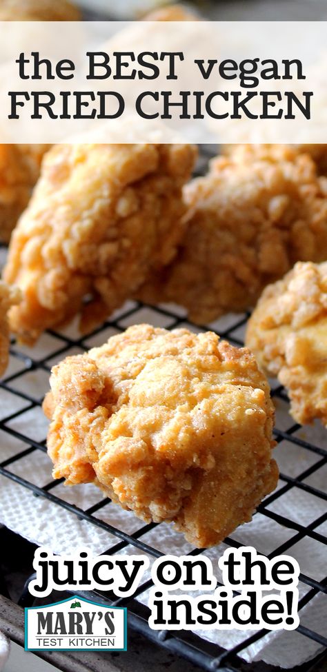 Pin the BEST Vegan Fried Chicken for later! Chicken Different, Gluten Free Tofu, Chicken Recipes Gluten Free, Mandala Cake, Skirt Steak Marinade, Vegan Fried Chicken, Chimichurri Recipe, Vegan Fries, Recipes Gluten Free