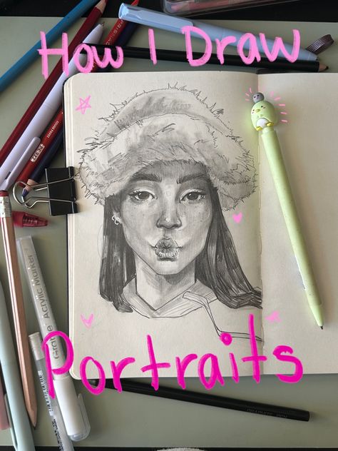 Yungpicari_ on TikTok Drawings Inspo, Face Illustration, Pencil Art Drawings, Sketchbook Inspiration, Color Pencil Art, Color Pencil, Charcoal Drawing, Eye Art, Drawing Artwork