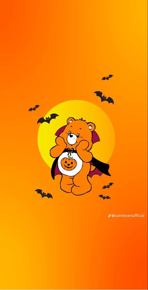 Care Bear Fall Wallpaper, Care Bears Halloween Wallpaper, Halloween Care Bear, Wish Bear Care Bear, Halloween Screen Savers, Care Bears Halloween, Wallpapers Halloween, Halloween Wallpaper Iphone Backgrounds, Halloween Wallpaper Backgrounds