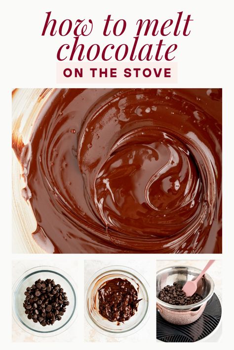 Pick your favorite method for melting any chocolate you like - in the microwave or using a double boiler on the stove top! Melted Chocolate Recipes, How To Melt Chocolate, How To Temper Chocolate, Dark Chocolate Bar, Melting Chocolate Chips, Double Boiler, White Chocolate Chips, Chocolate Bars, Christmas Recipes