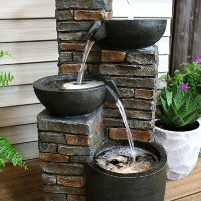 Stacked Stones, Pottery Place, Fountain Ideas, Pretty Scenery, Air Mancur, Fountains Backyard, Waterfall Features, Water Fountains Outdoor, Water Fall