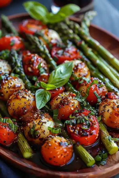 Roasted Zucchini And Asparagus, Caprese Roasted Asparagus, Asparagus Recipes Sauteed, Asparagus And Cherry Tomatoes, Roasted Asparagus Recipe, Mozzarella And Tomato, Asparagus Recipes Oven, Asparagus Recipes Baked, Asparagus Recipes Roasted