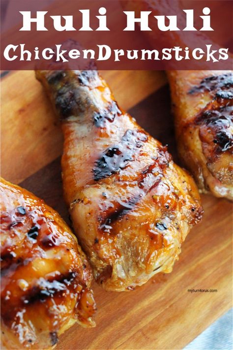 Grilled Huli Huli chicken drumsticks recipe that can be grilled on an indoor grill. The drumsticks are slathered with a homemade Huli Huli bbq sauce as they are grilled. #GrilledHuliHuliChickenDrumsticks #HuliHuli #HuliHuliSauce #HuliHuliBBQSauce #HuliHuliChicken #GrilledDrumsticks #GrilledHuliHuliChicken #myturnforus Indoor Grilled Chicken Recipes, Broiled Chicken Drumsticks, Chicken Drumsticks Grilled, Chicken Leg Recipes Grilled, Grilled Chicken Legs Marinade, Grilled Chicken Leg Recipes Marinade, Grilled Drumsticks Marinade, Bbq Drumsticks Grilled, Drumsticks On The Grill