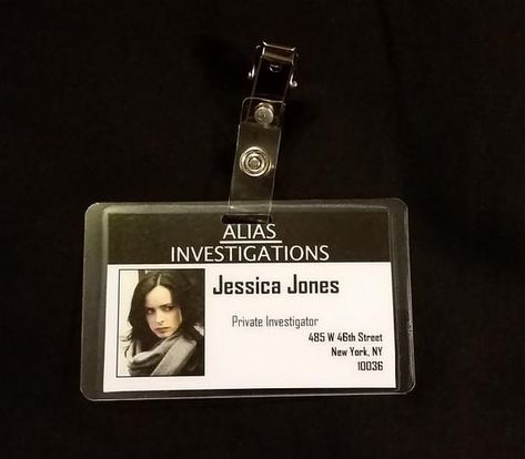 Jessica Jones Alias Investigations ID Badge Marvel Defenders, Jessica Jones Marvel, Krysten Ritter, Private Investigator, Id Badge, Outdoor Photography, Making Out, Costume Accessories, Really Cool Stuff