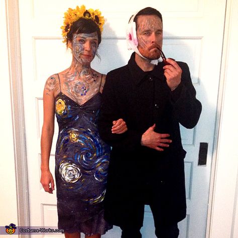 Van Gogh and his Masterpiece - 2013 Halloween Costume Contest via @costumeworks Couples Halloween Costumes Creative, Costumes Faciles, Best Diy Halloween Costumes, Couples Costumes Creative, Meme Costume, Best Couples Costumes, Homemade Costume, Diy Kostüm, Hallowen Costume