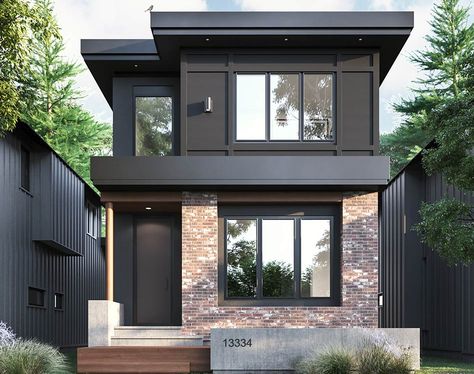 Infill Home Builders Edmonton | Timber Haus Developments | Custom Infill Home Builders Infill House Plans, Small Loft House Design Exterior, Grey House Exterior Modern, Modern Loft Exterior, Small Loft House Exterior, House Small Exterior, Small House Ideas Exterior, Modern Small House Design Exterior, Small Exterior House Design